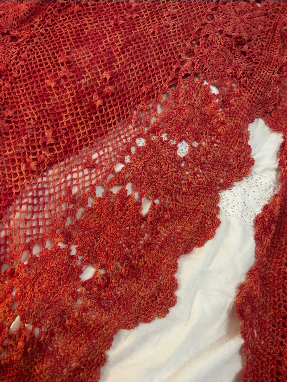 Free people lace crochet poncho shrug